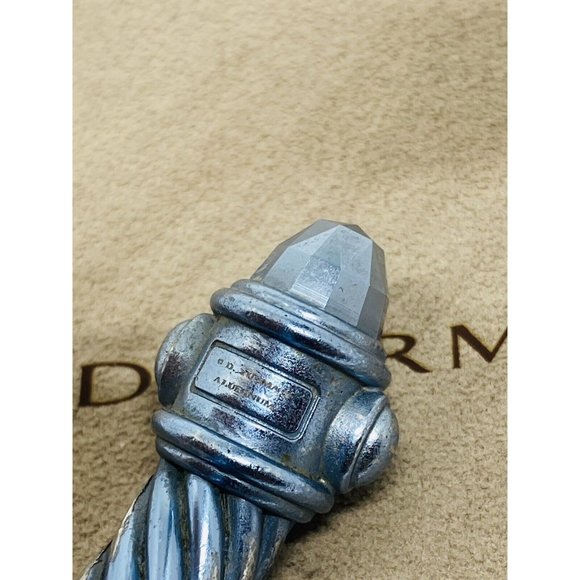 David Yurman Limited Edition Light Blue Aluminum Renaissance Bracelet 10mm 6.5” - Picture 9 of 12